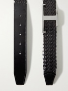 TOD'S - 3cm Woven Leather Belt - Black