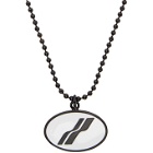 We11done Black and White Oval Logo Necklace