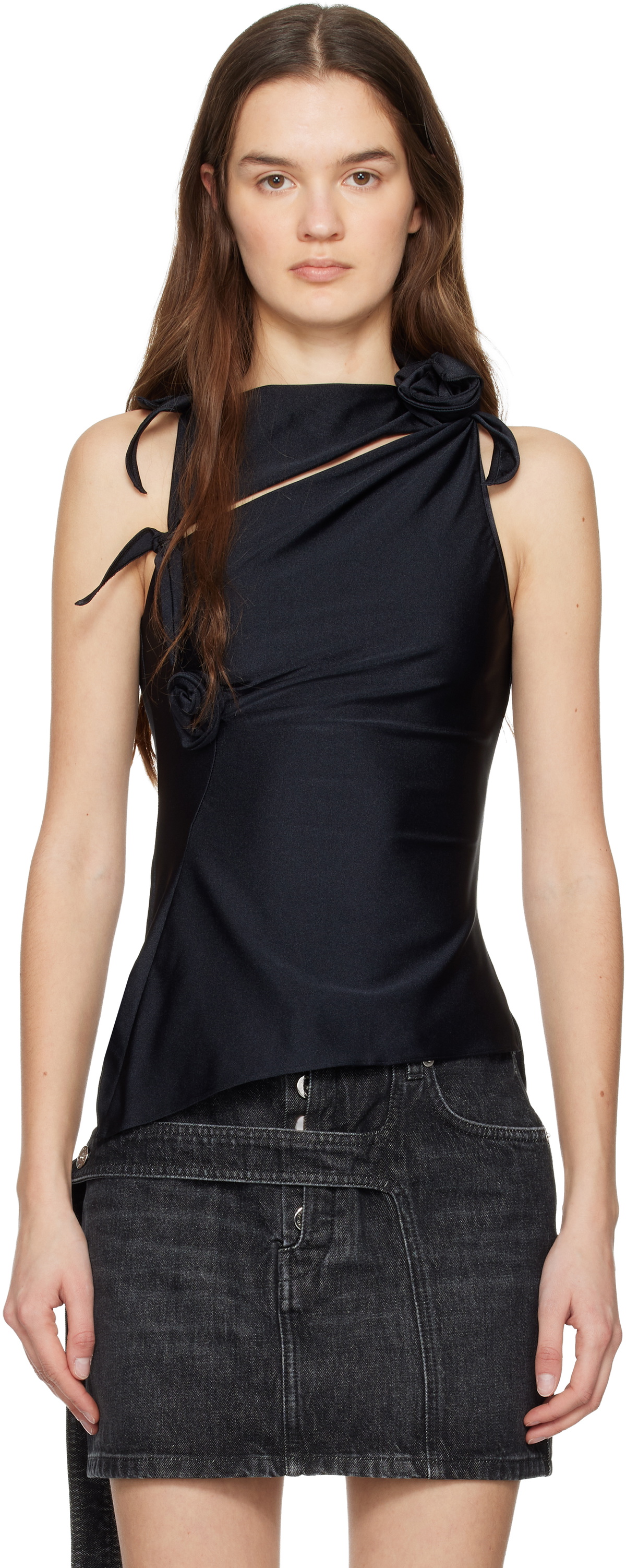 Coperni Black Flower Top