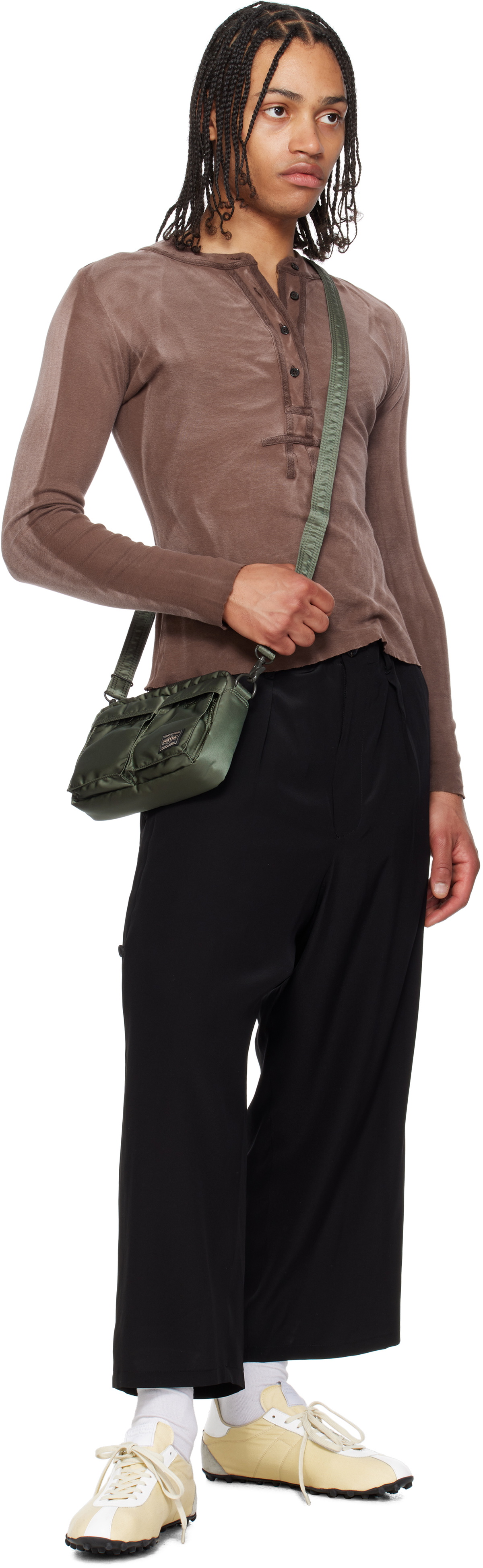 PORTER - Yoshida & Co Khaki Tanker Sling Bag