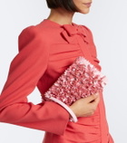 Valentino Garavani Floral-appliqué satin pouch