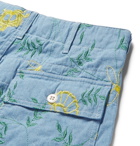 Engineered Garments - Embroidered Cotton-Chambray Shorts - Blue