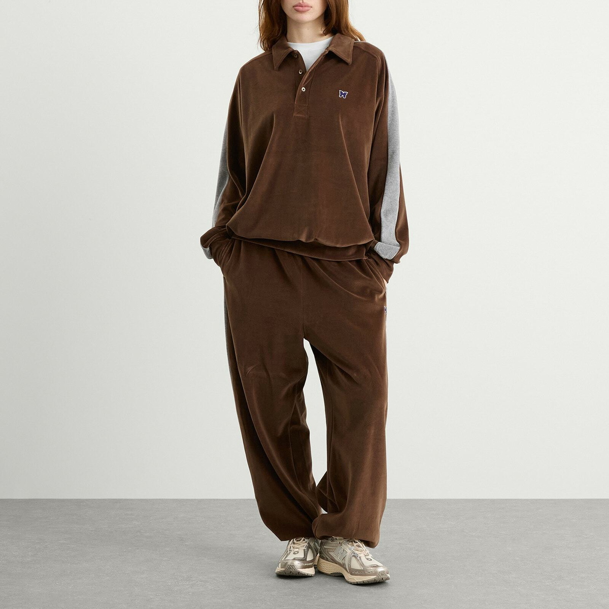 Needles Women's Side Line Pullover Shirt in Brown