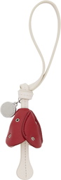 Stella McCartney Red & Off-White Mushroom Charm Keychain