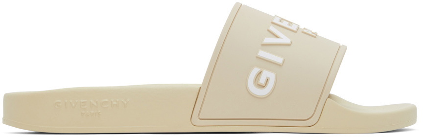 Givenchy Beige Rubber Slides Givenchy