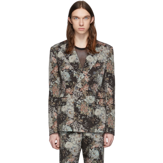 Photo: Dries Van Noten Multicolor Wool Floral Double-Breasted Blazer