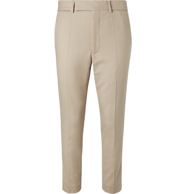 Photo: Haider Ackermann - Skinny-Fit Embroidered Wool-Blend Twill Trousers - Beige