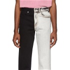 Alexander Wang White and Black Bicolor Five-Pocket Jeans