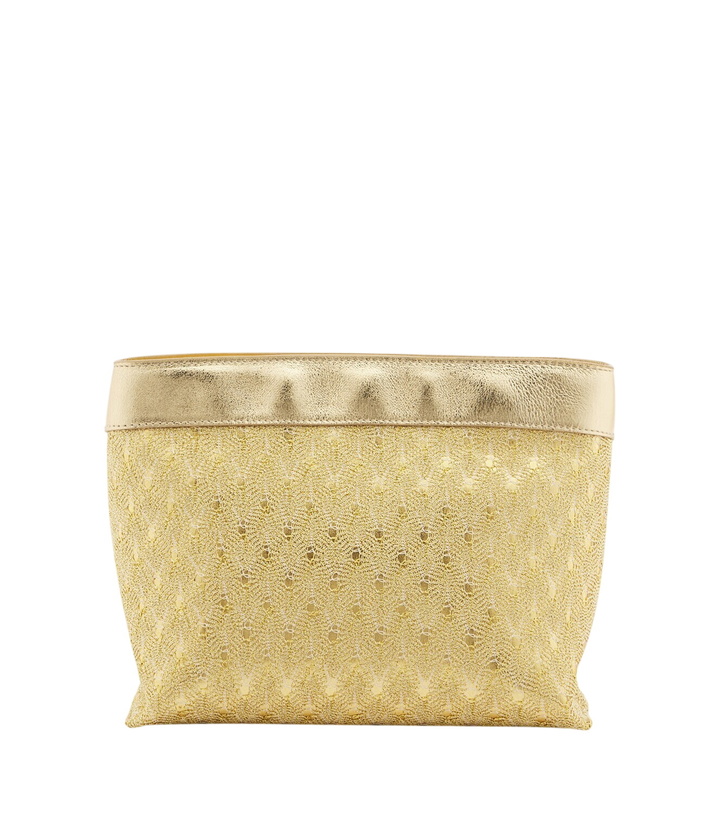 Photo: Missoni Mini leather-trimmed lamé pouch