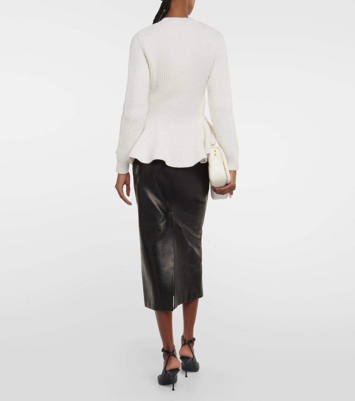 Alexander McQueen Peplum wool and cashmere sweater