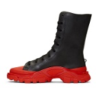 Raf Simons Black and Red adidas Originals Edition Detroit High Sneakers