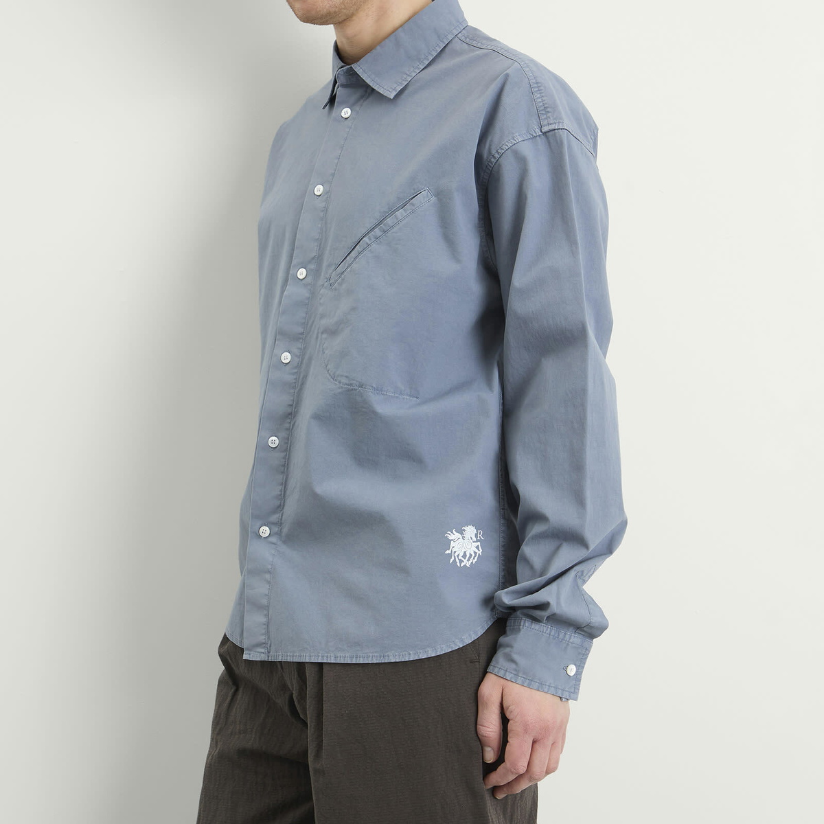Ranra Men's Field Cotton Long Sleeve Shirt in Folkstone Grey