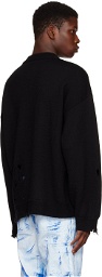 Heron Preston Black Shredded Sweater