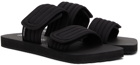 Palm Angels Black Nylon Strap Sandals