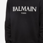 Balmain Men's Rubber Logo Crew Sweat in Black/White