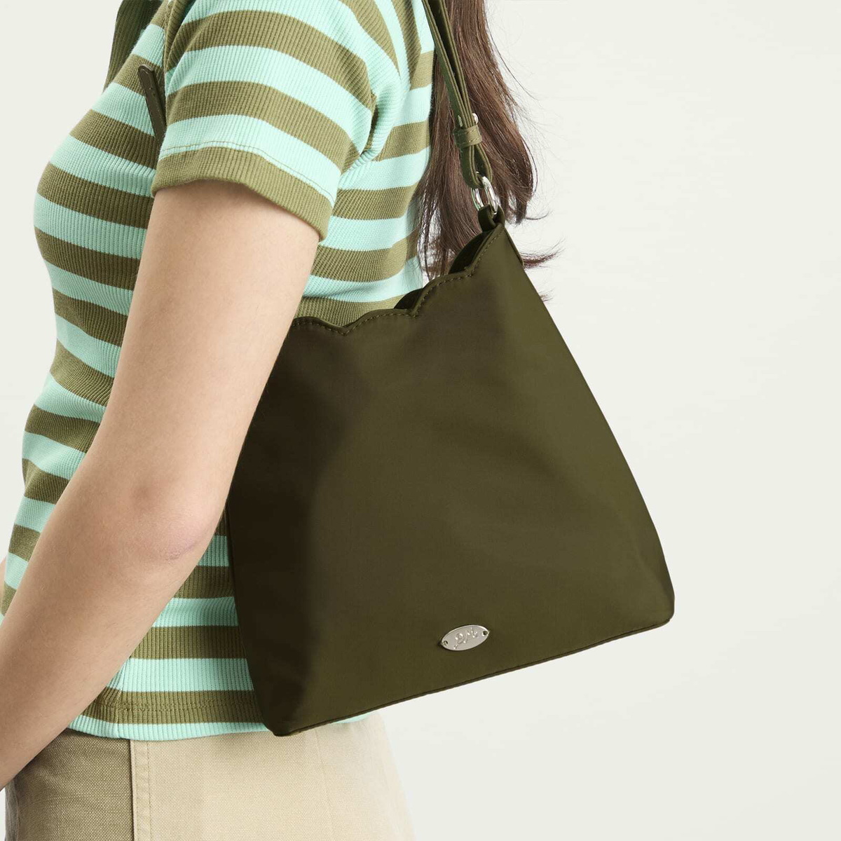 Damson Madder Women's Heavy Satin Lorelai Bag in Olive 