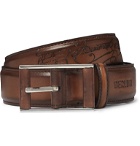 Berluti - 3.5cm Tan Scritto Leather Belt - Brown