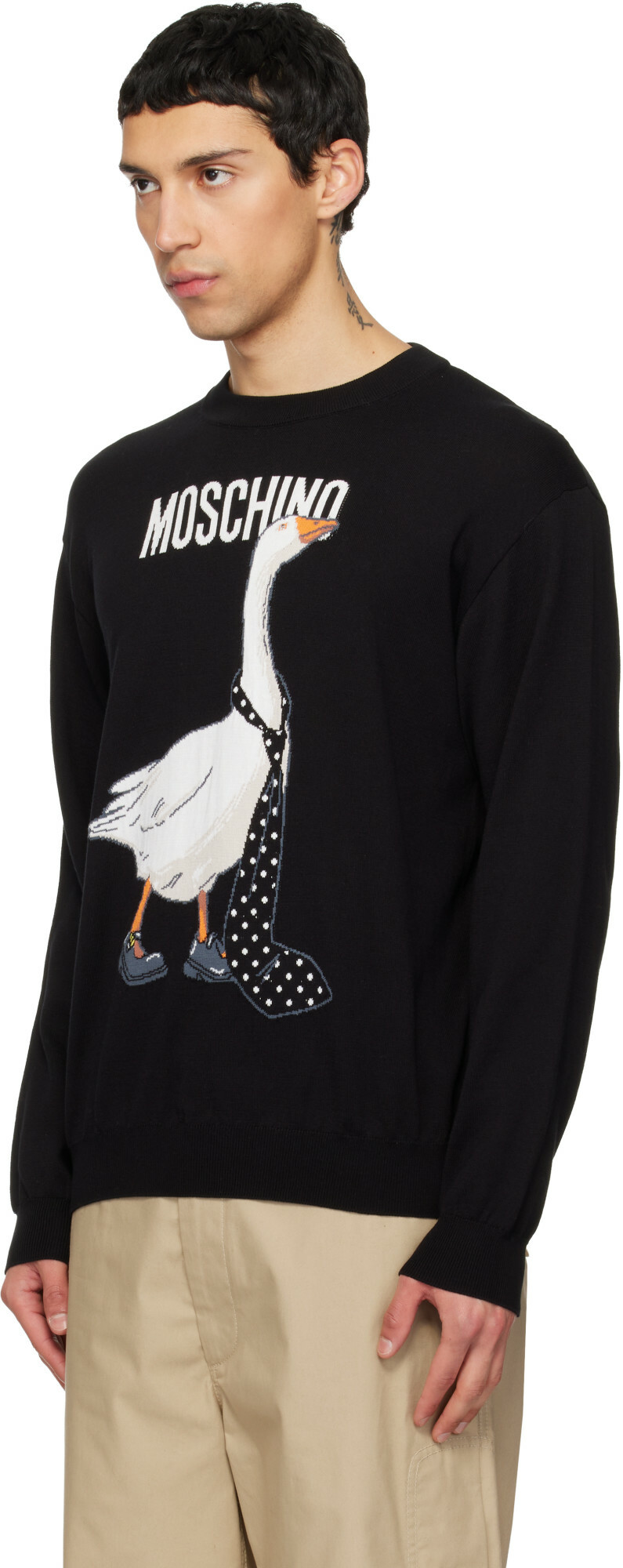 Moschino Black Archive Goose Sweater
