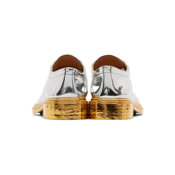 Maison Margiela Silver and Gold Lace-Up Derbys