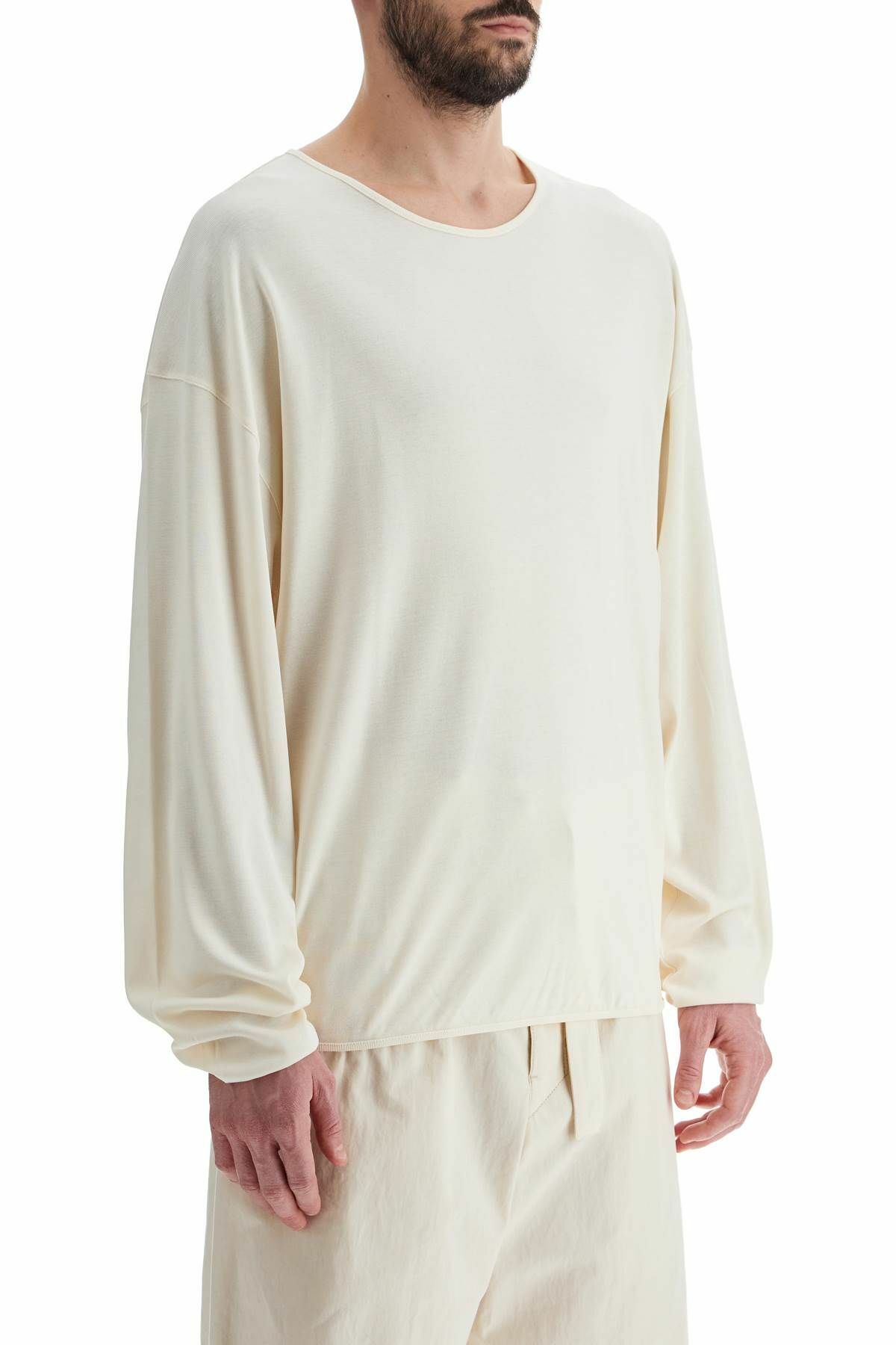 美品 LEMAIRE 19AW SUPER LONG SLEEVES カットソー LEMAIRE long-sleeved relaxed fit t White Lemaire