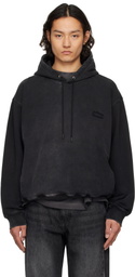 Solid Homme Black Washed Back Logo Hoodie