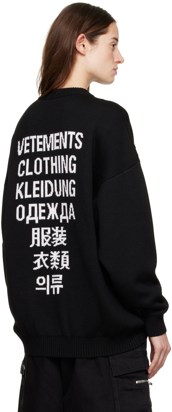 VETEMENTS Black Translation Sweater Vetements