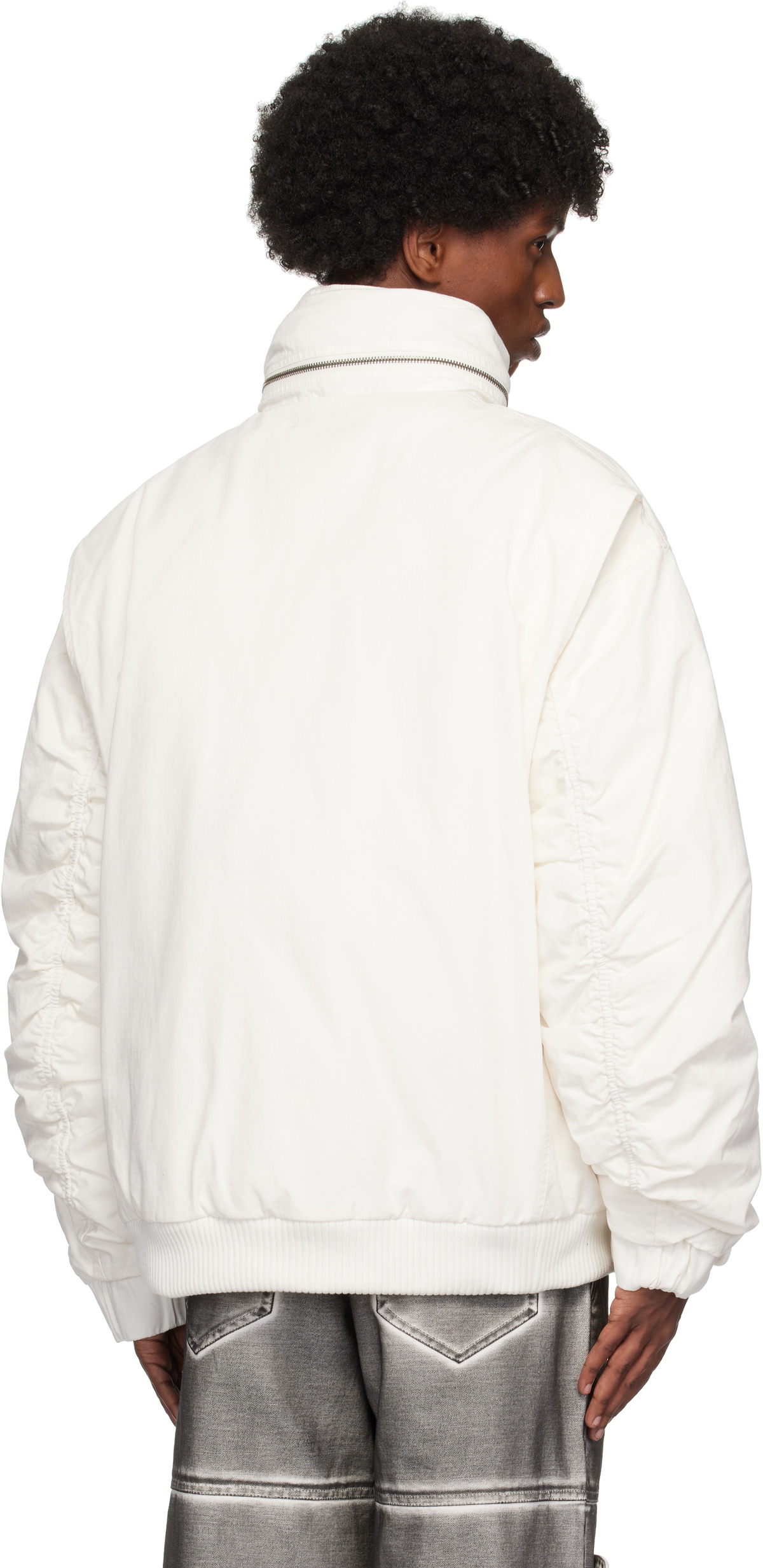 GUESS USA White Cotton Ripstop Parka Jacket