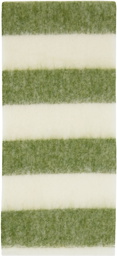 Acne Studios Green & Off-White Stripe Scarf