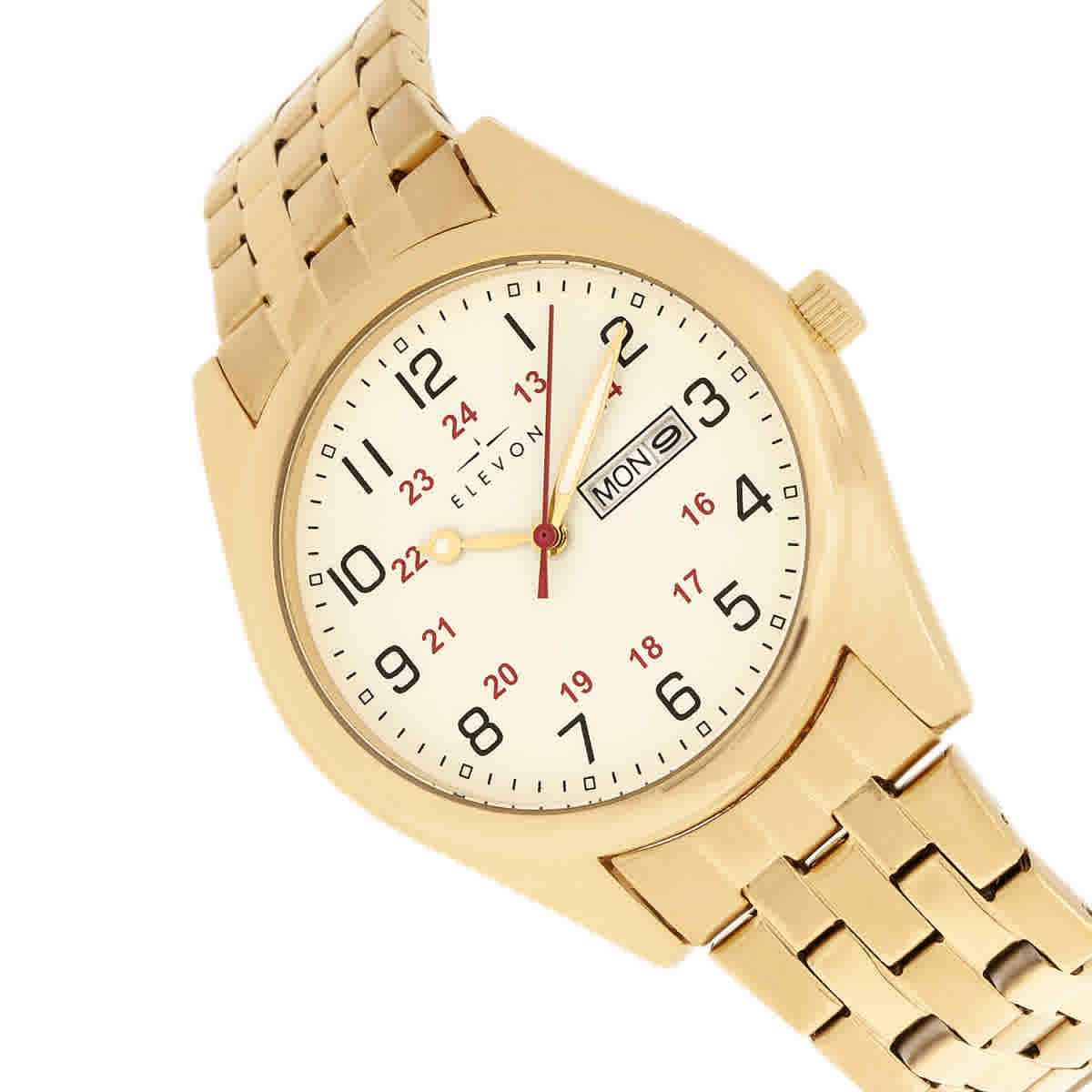 Elevon Gann White Dial Yellow Gold-tone Mens Watch ELE106-5