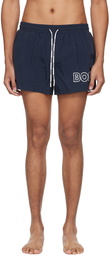 BOSS Navy Outline Swim Shorts