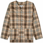 Engineered Garments Workaday Men's Engineer Jacket in Khaki/Brown Heavy Plaid