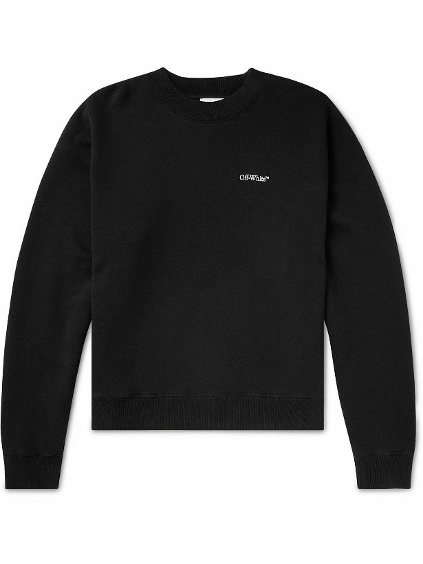 Photo: Off-White - Lunar Arrow Printed Cotton-Jersey Sweatshirt - Black