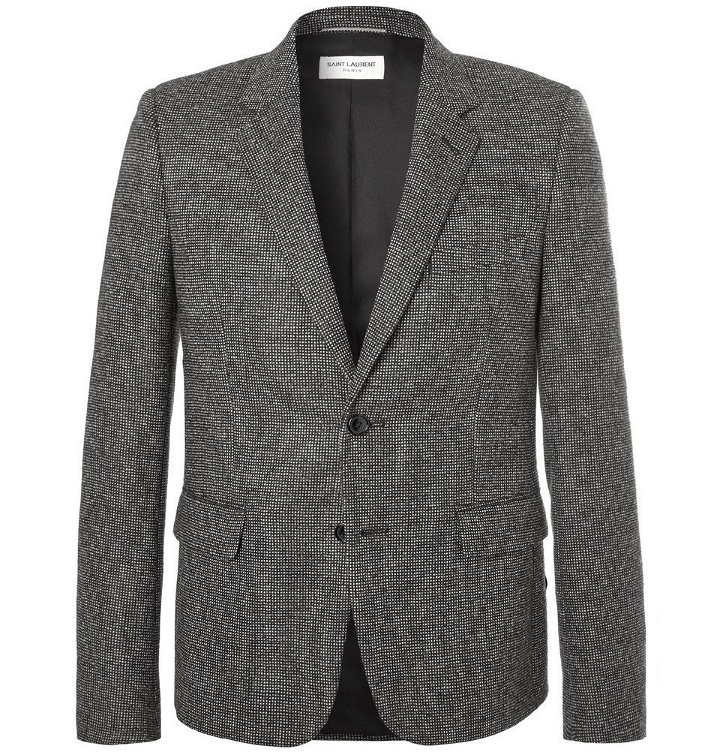 Photo: Saint Laurent - Slim-Fit Basketweave Wool Suit Jacket - Men - Gray