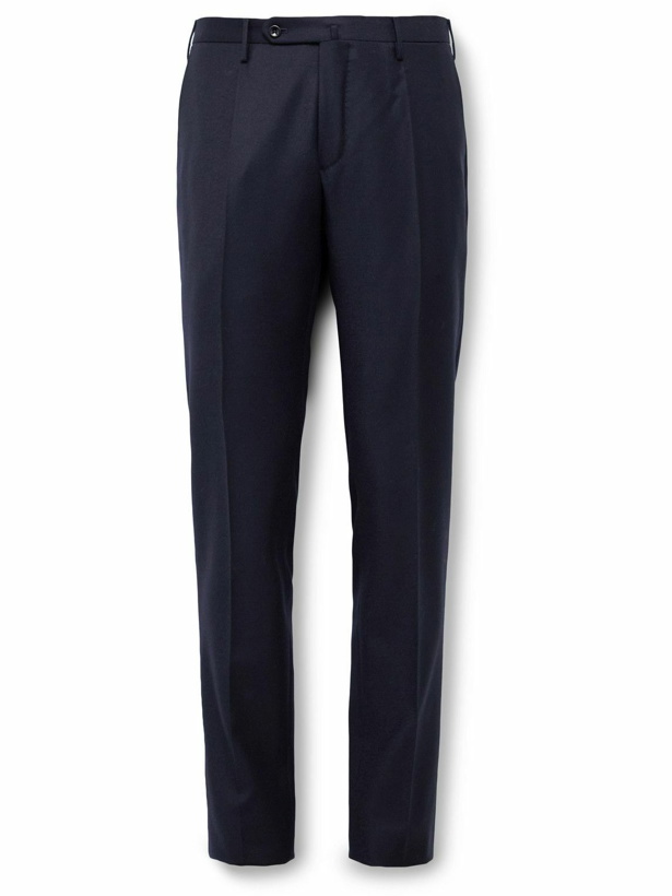 Photo: Incotex - Venezia 1951 Slim-Fit Worsted Wool-Flannel Trousers - Blue
