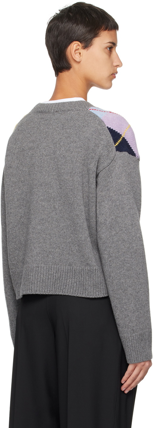 GANNI Gray Harlequin Sweater
