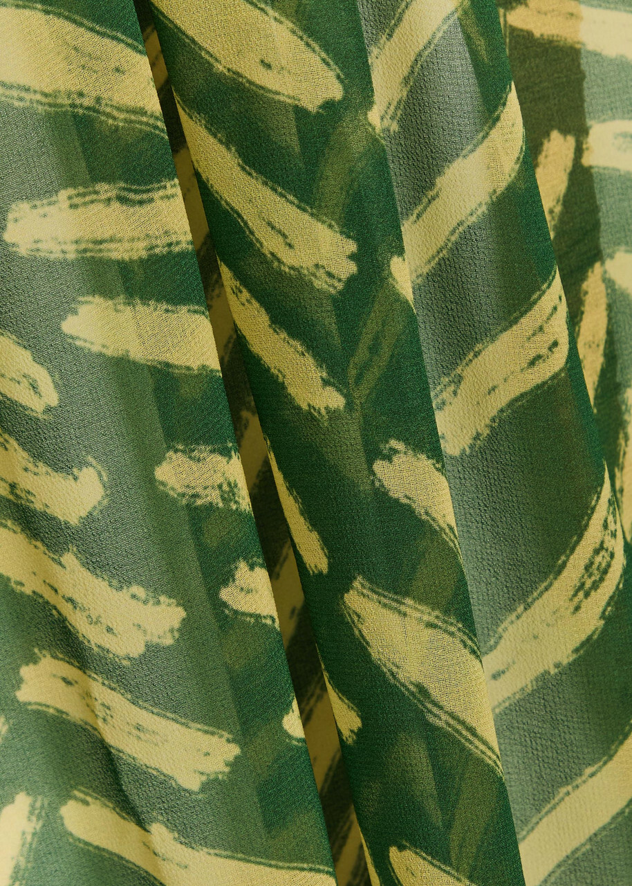 Johanna Ortiz Secret Garden Patterned Georgette Maxi Kaftan Dress Green