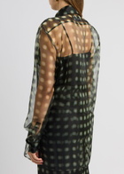 16 Arlington Teverdi Printed Sheer-chiffon Shirt Green