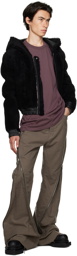 Rick Owens Purple Level Long Sleeve T-Shirt