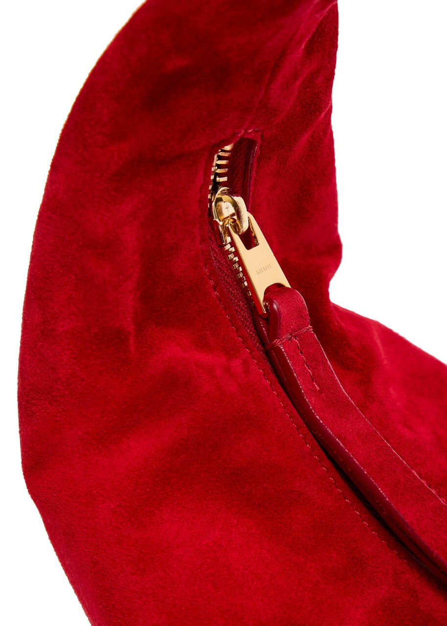 Khaite Olivia Mini Suede Hobo top Handle bag - Red - One Size