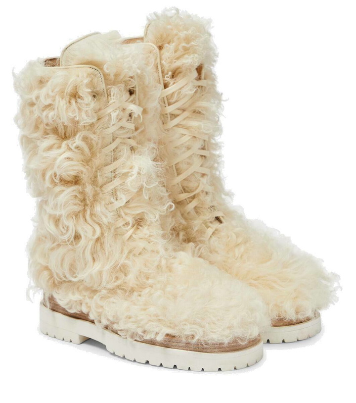 Photo: Magda Butrym Shearling lace-up boots