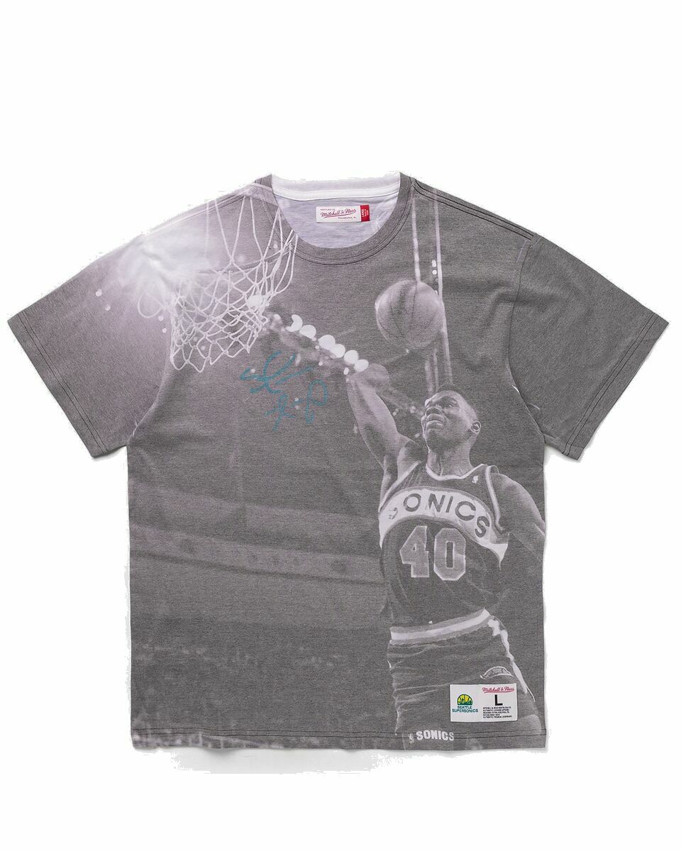 Photo: Mitchell & Ness Nba Above The Rim Sublimated S/S Tee Supersonics  Shawn Kemp Grey - Mens - Shortsleeves/Team Tees