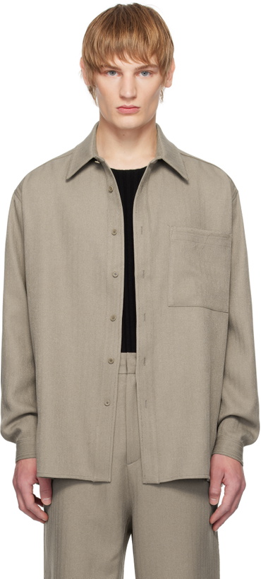 Photo: Youth Beige Cut-Off Loosed Shirt