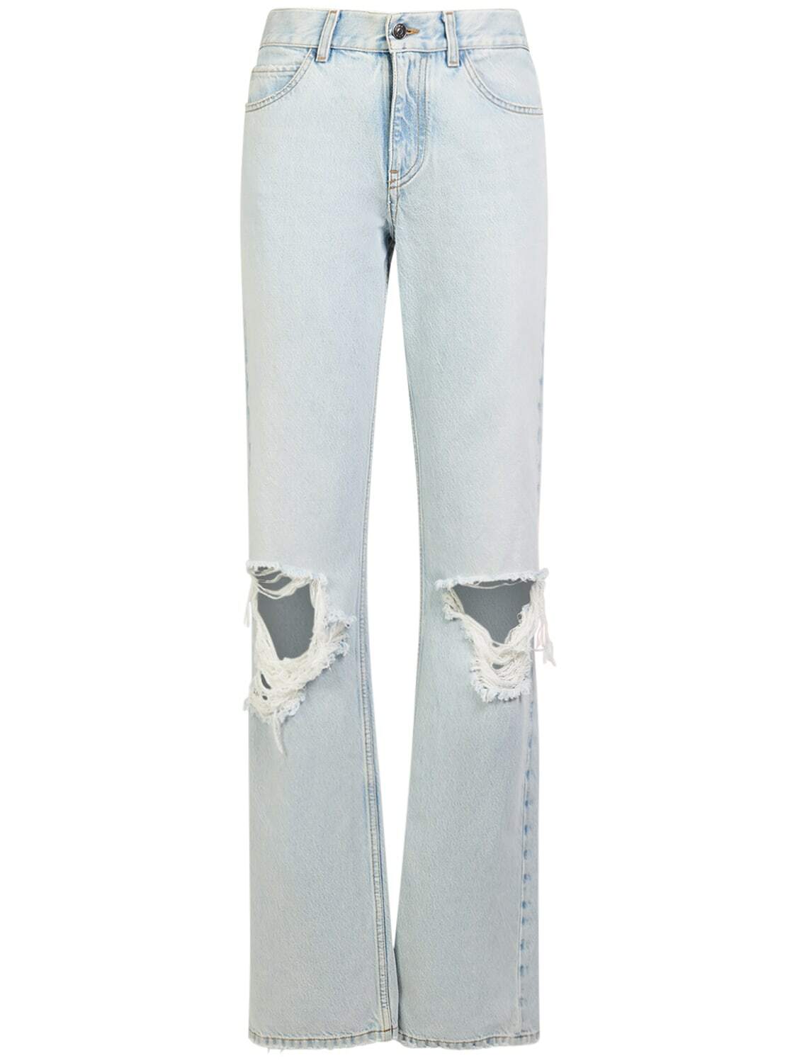 THE ROW Burty Distressed Midrise Straight Jeans The Row