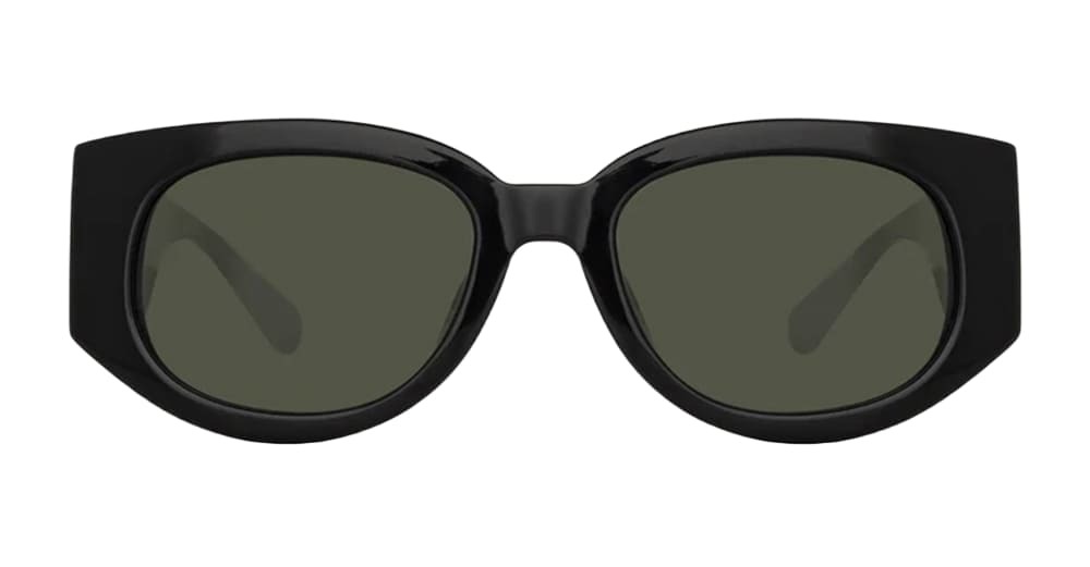 Linda Farrow Debbie - Black / Yellow Gold Sunglasses
