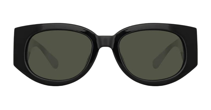 Photo: Linda Farrow Debbie - Black / Yellow Gold Sunglasses