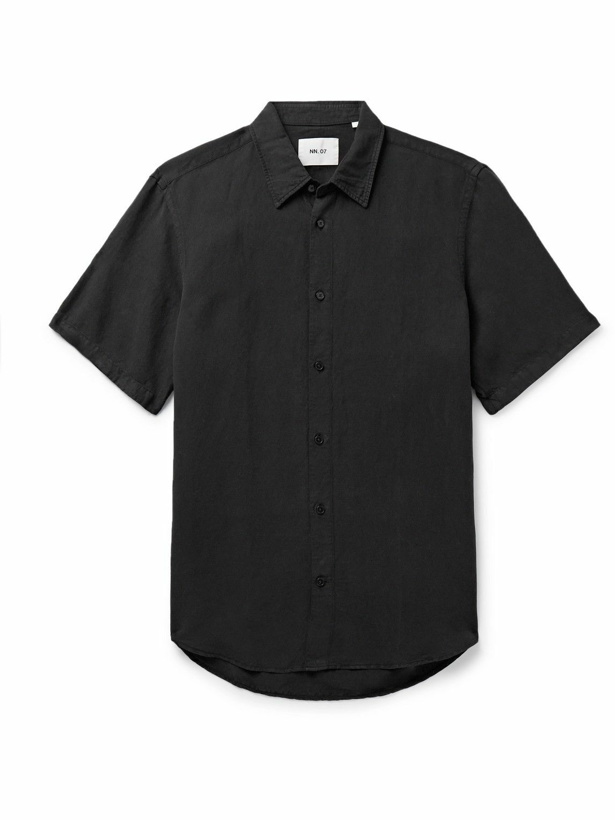 Photo: NN07 - Arne 5028 Linen and TENCEL™ Lyocell-Blend Shirt - Black