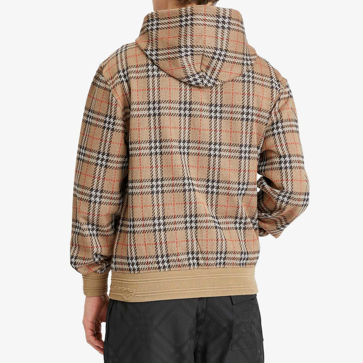Burberry Men's Check Zip Hoodie in Nut Ip Check Burberry