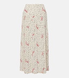 Valentino Polka-dot crêpe de chine midi skirt