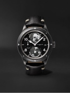 Montblanc - 1858 Geosphere Limited Edition Automatic 42mm Distressed Stainless Steel and Leather Watch, Ref. No. 128257