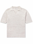 Inis Meáin - Knitted Linen Polo Shirt - Gray